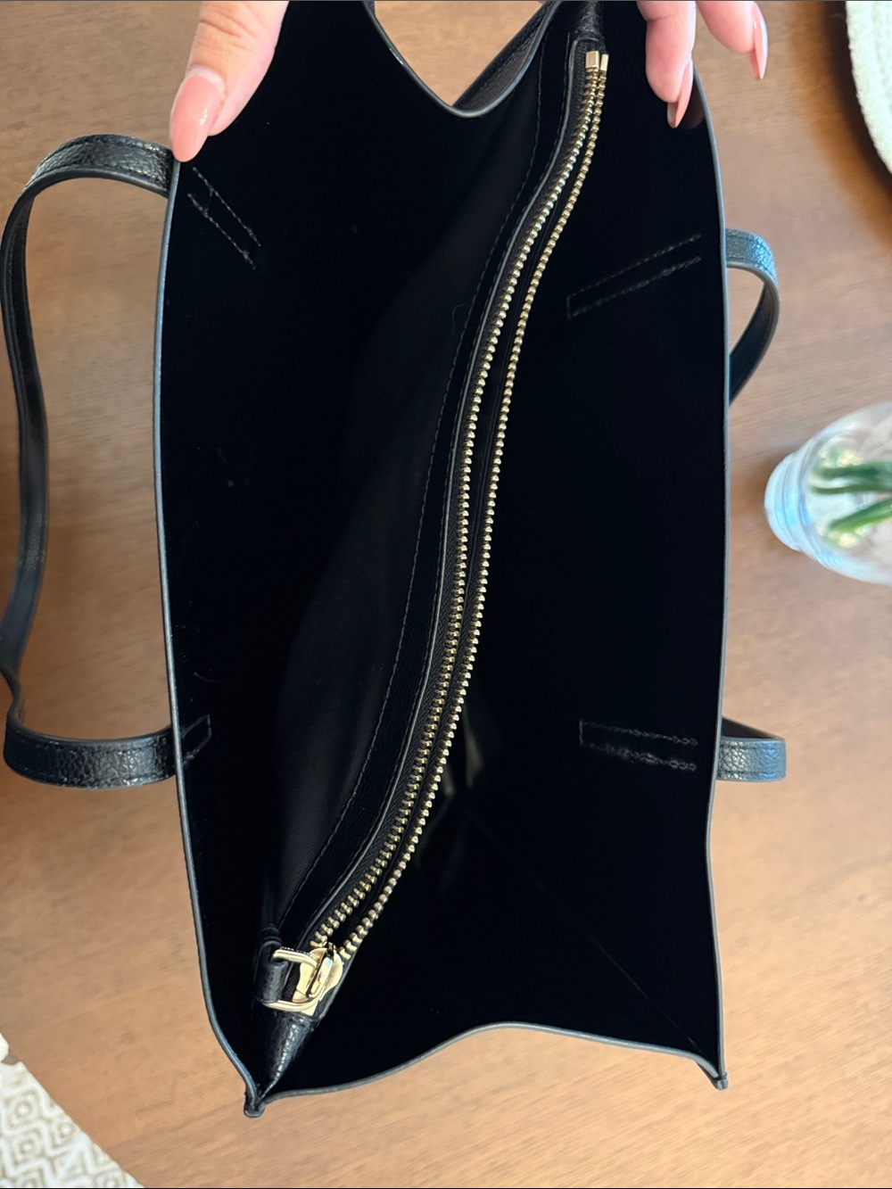 Marc Jacobs Black Leather Gold-Accent Tote - Picture 3 of 3